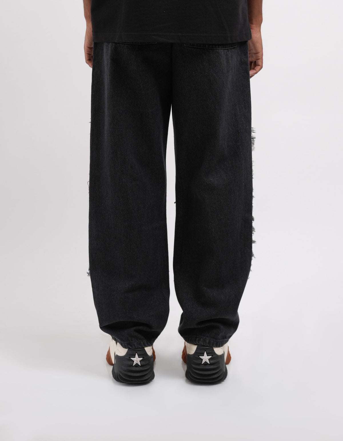Tract Logo Printed Black Denim Main Character