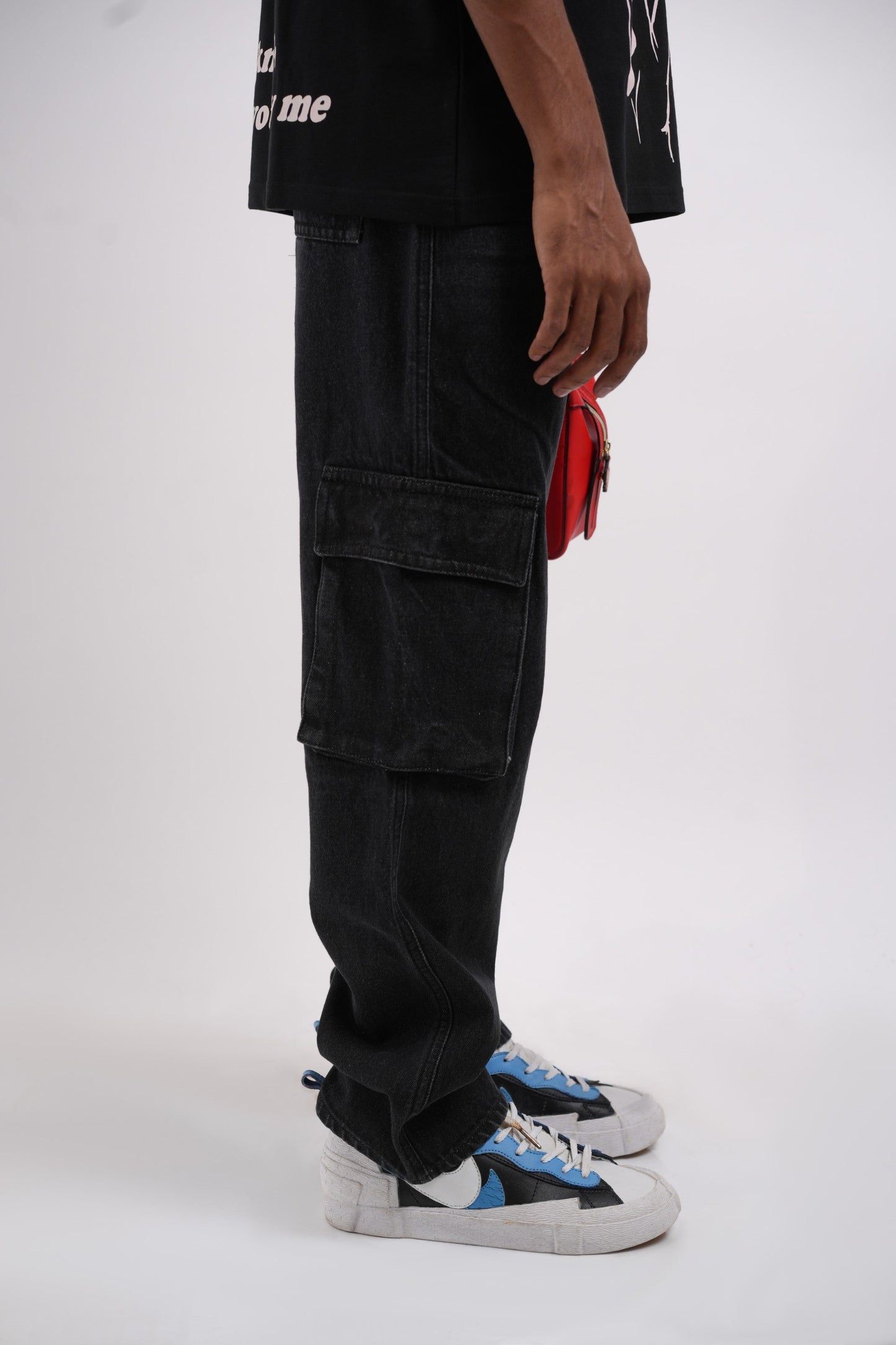 Unisex Six Pocket Muted Black Denim Main Character