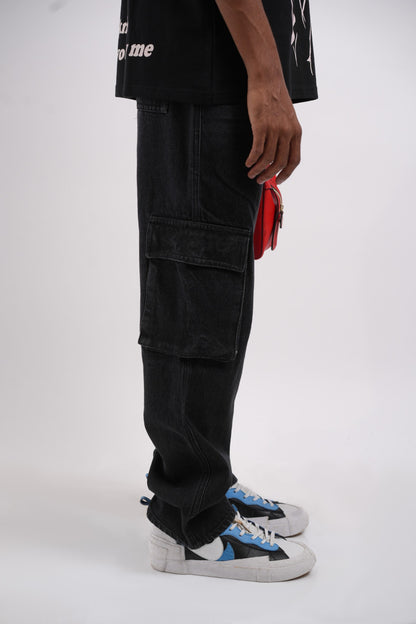 Unisex Six Pocket Muted Black Denim Main Character
