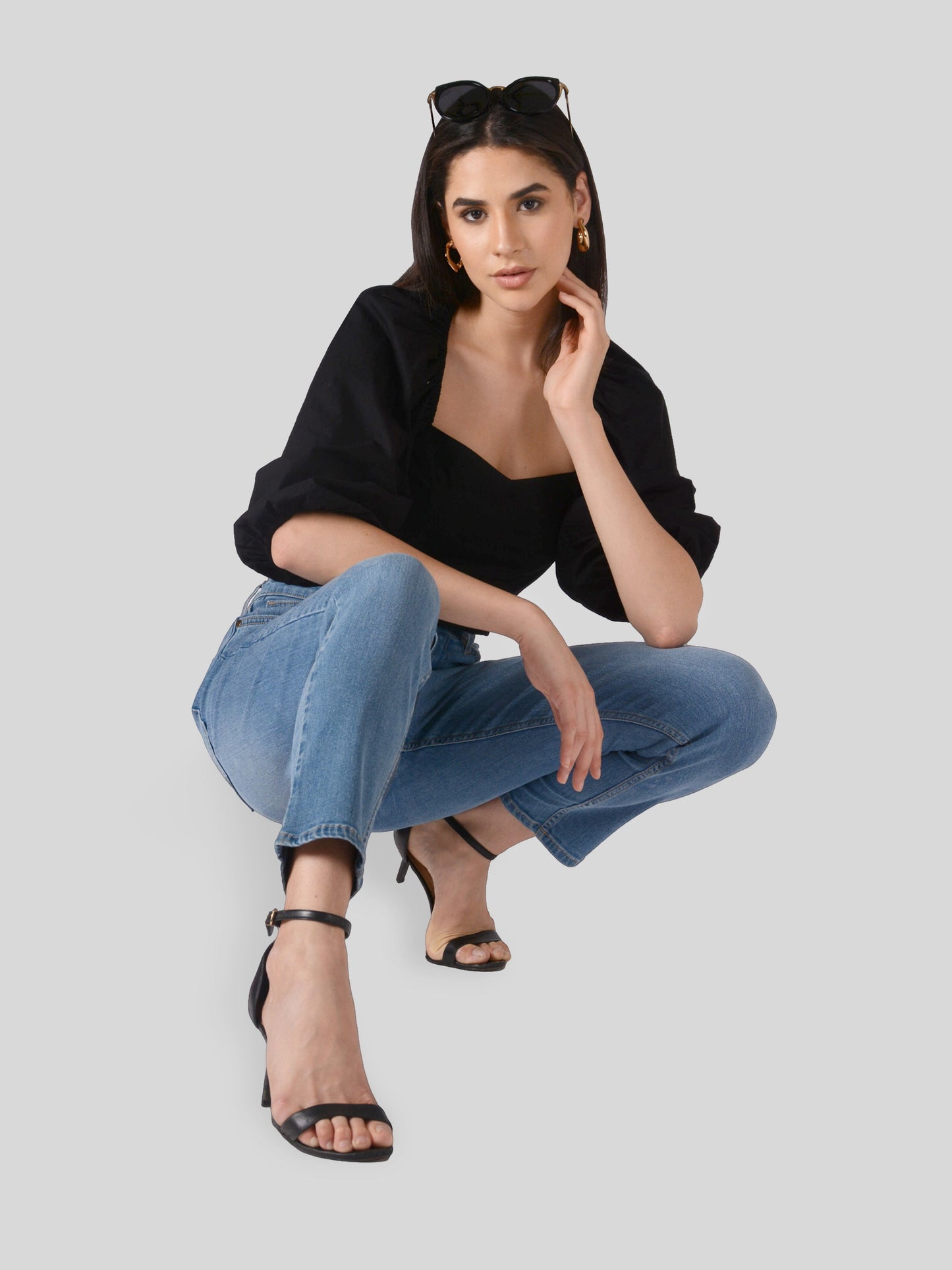 Straight Fit Demin Jeans For ladies