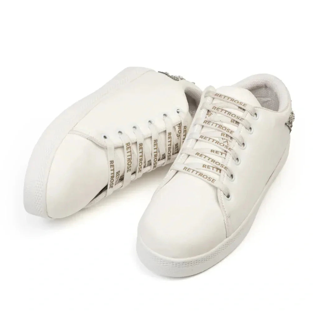 The Lexi White Luxury Embellished Trainer Rettrose