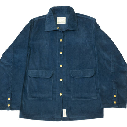 Corduroy Oversized Shacket Rich Electric Blue