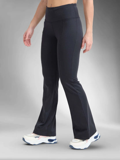 High Waist All Day Flare Pant Regular-Dark Grey Heather