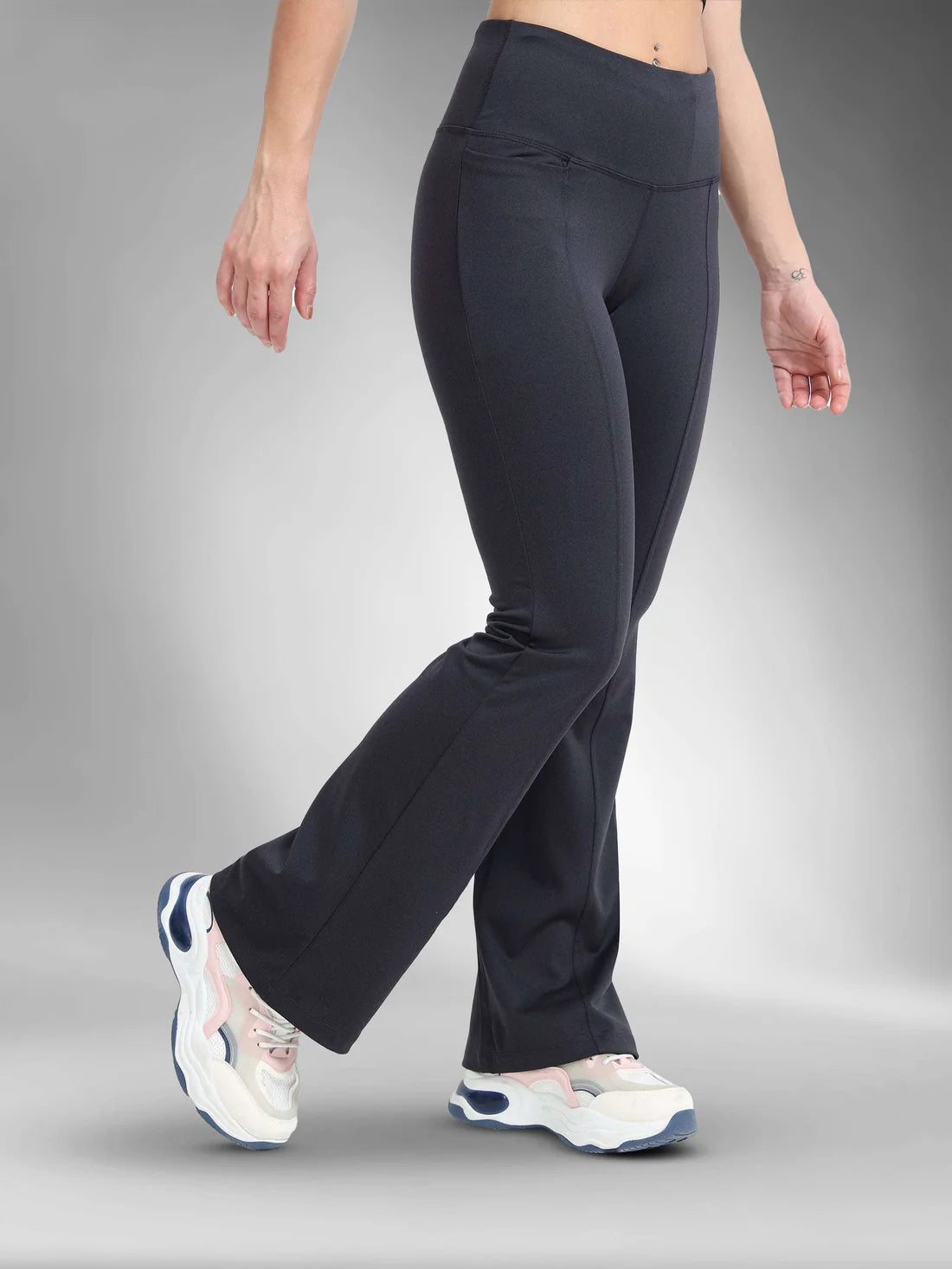 High Waist All Day Flare Pant Tall-Dark Grey Heather