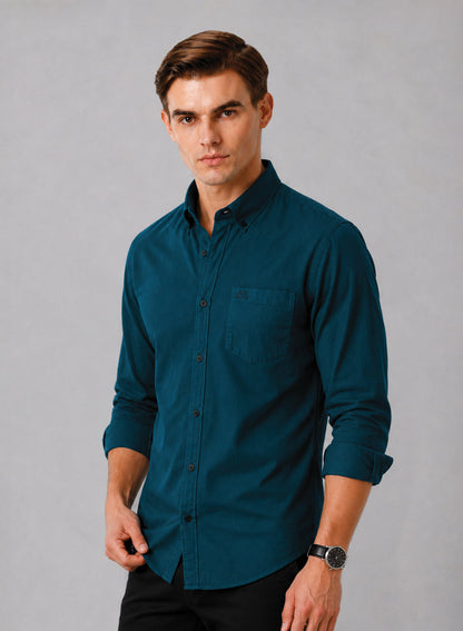 ADRO Premium Oxford Cotton Casual Shirt – Deep-Teal