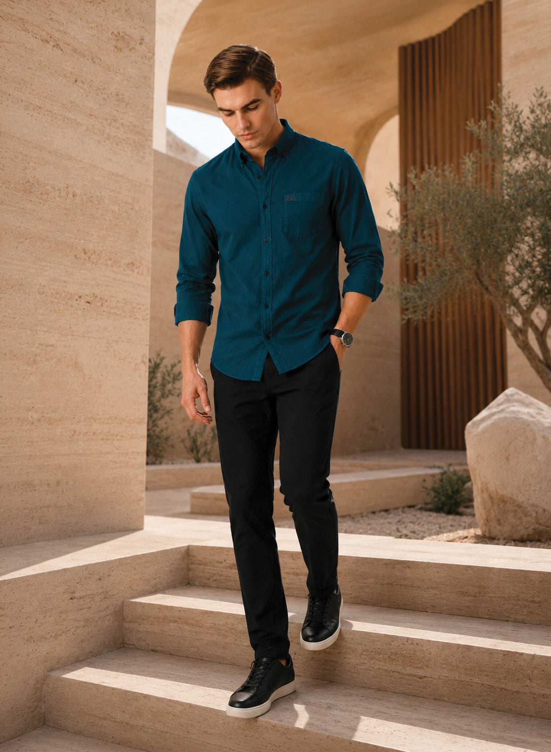 ADRO Premium Oxford Cotton Casual Shirt – Deep-Teal