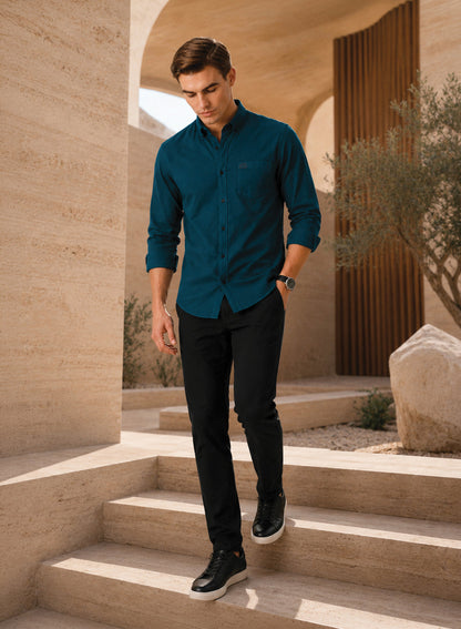 ADRO Premium Oxford Cotton Casual Shirt – Deep-Teal