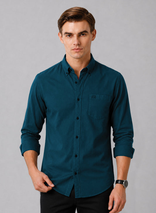 ADRO Premium Oxford Cotton Casual Shirt – Deep-Teal Deep-Teal
