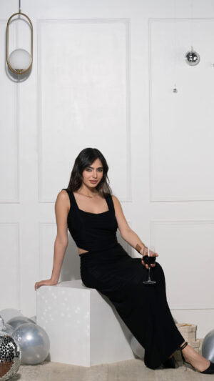 Two Piece Back Straps Maxi Dress