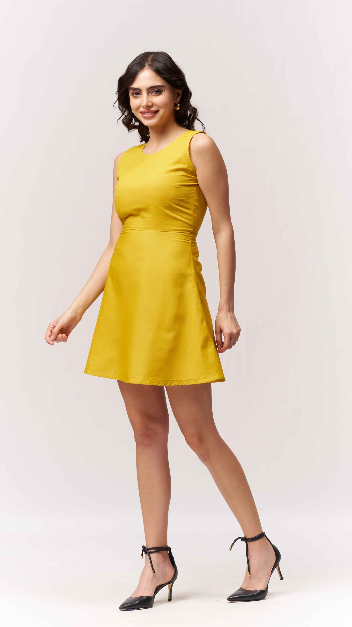 Cotton Backless Mini Dress