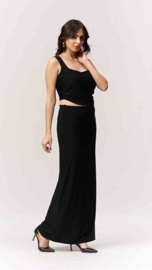 Two Piece Back Straps Maxi Dress