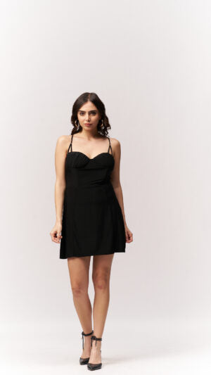 Pleated Bustier Mini Dress