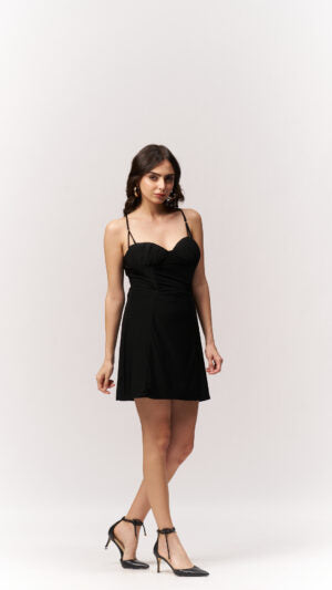 Pleated Bustier Mini Dress