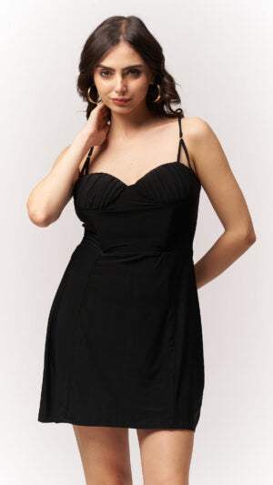 Pleated Bustier Mini Dress