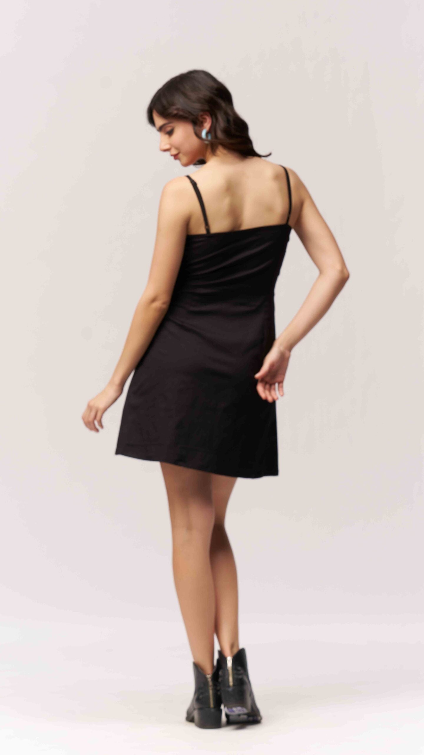 Cotton Midriff Cutout Mini Dress