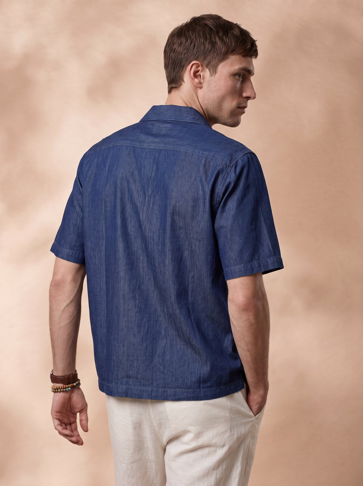 Boxy Fit Denim Navy Blue Casual Shirt for Men (DURAN)