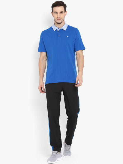ALCIS Men Solid Blue Polo T-Shirt
