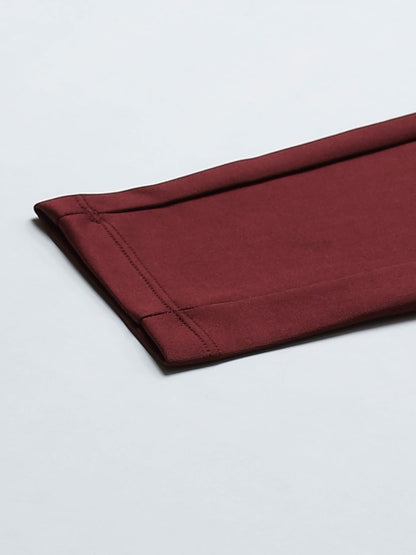 Alcis Women Maroon Solid Slim Fit Track Pants