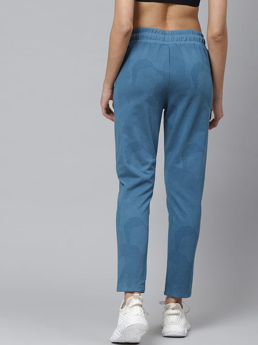 Alcis Women Blue Solid Slim Fit Track Pants