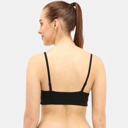 Soft comfortable girls bra black Envie full coverage non wired non padded lightweight beginners bra for teens