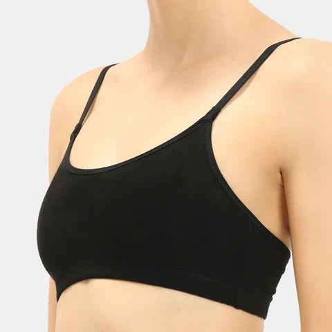 Soft comfortable girls bra black Envie full coverage non wired non padded lightweight beginners bra for teens