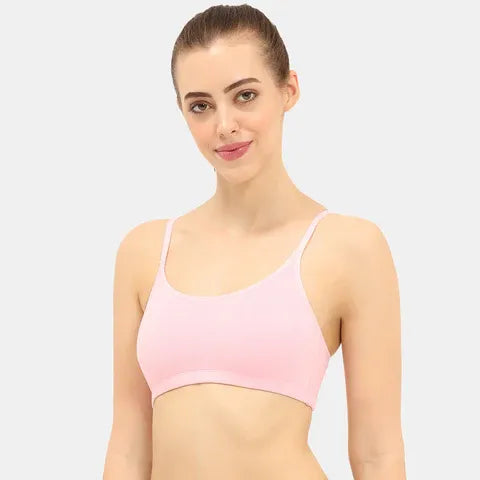 Light pink beginners bra Envie girls non padded non wired full coverage comfortable training bra for daily wear