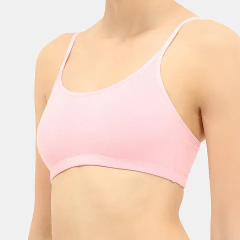 Light pink beginners bra Envie girls non padded non wired full coverage comfortable training bra for daily wear