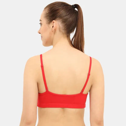 Soft comfortable girls bra red Envie full coverage non wired non padded lightweight beginners bra for teens