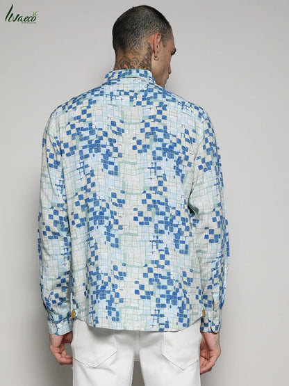 Ecoliva Geometric Lined Shirt