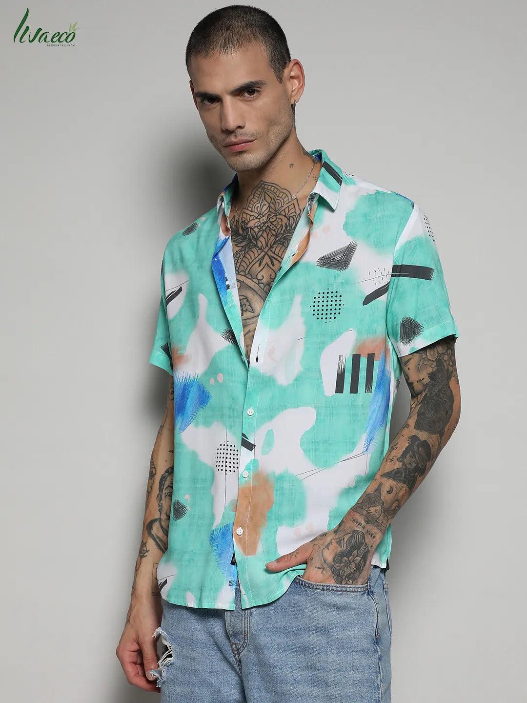 Ecoliva Abstract Strokes Shirt