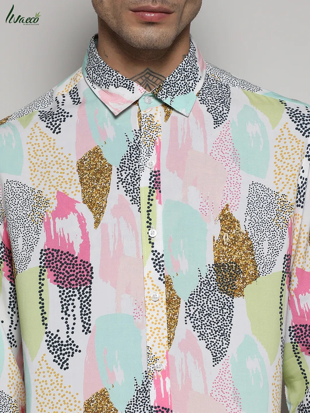 EcoLiva Multicolour Abstract Dotted Shirt