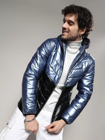 Metallic Quilted Puffer Jacket