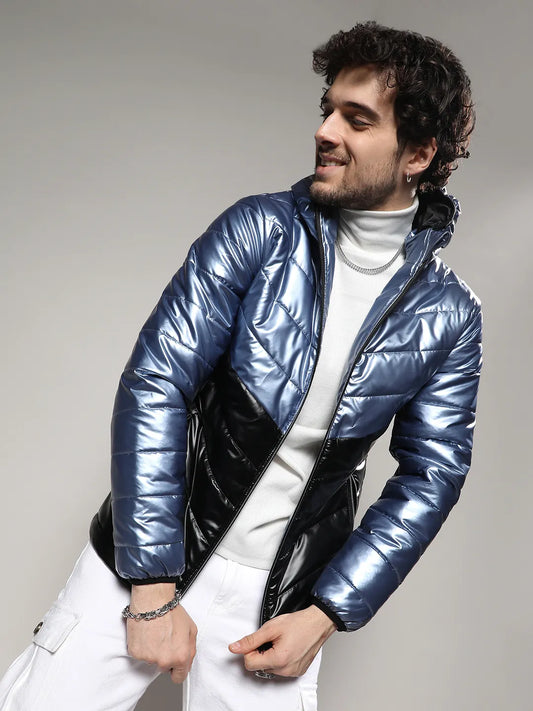 Metallic Quilted Puffer Jacket