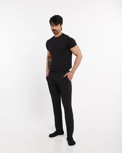Micro Modal Yoga Sleep Set - Midnight Black