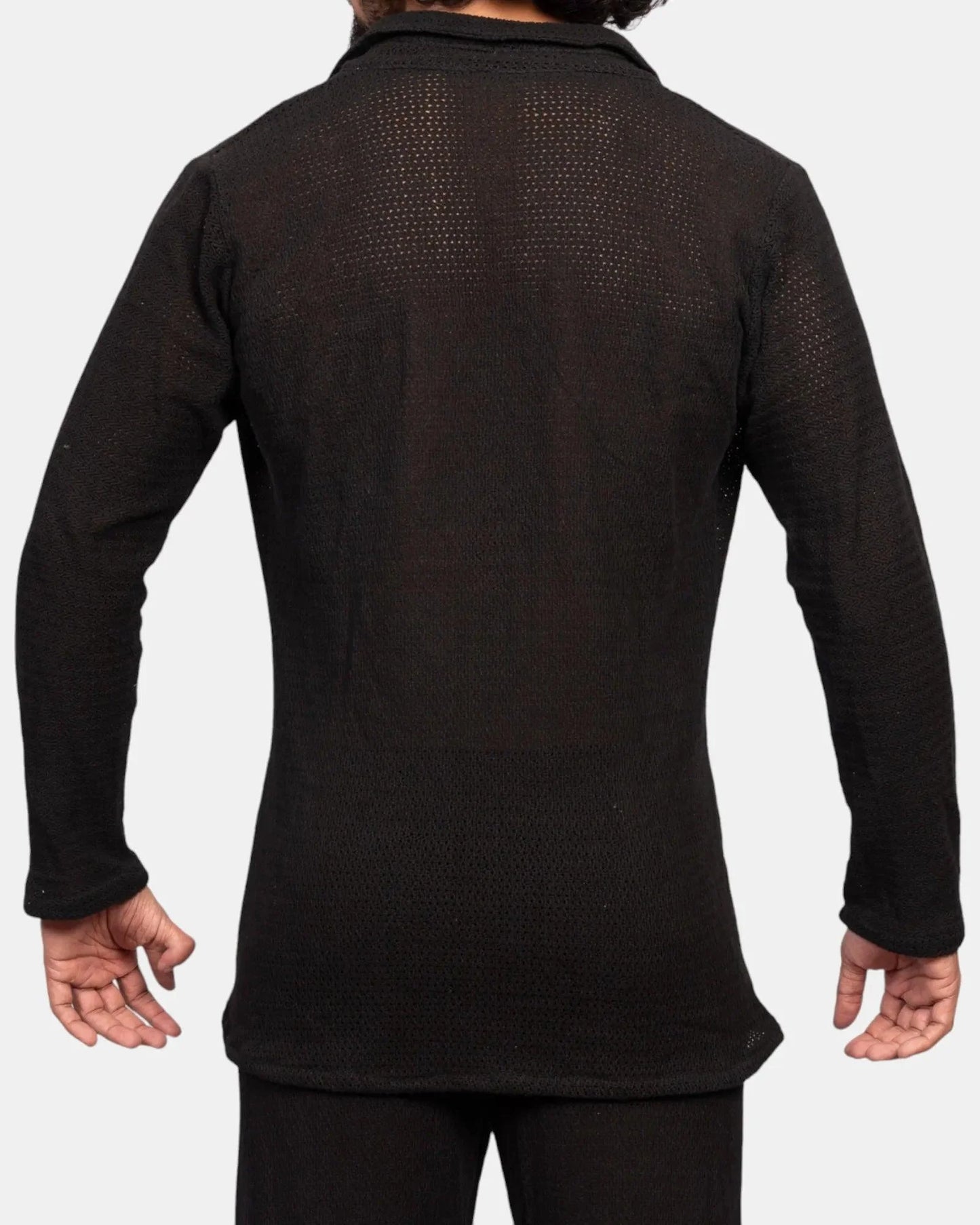 Knit Crochet Shirt /Black