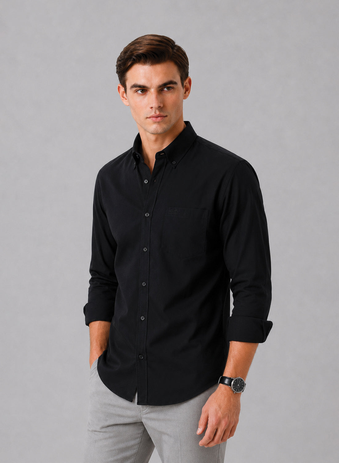 ADRO Premium Oxford Cotton Casual Shirt – Espresso