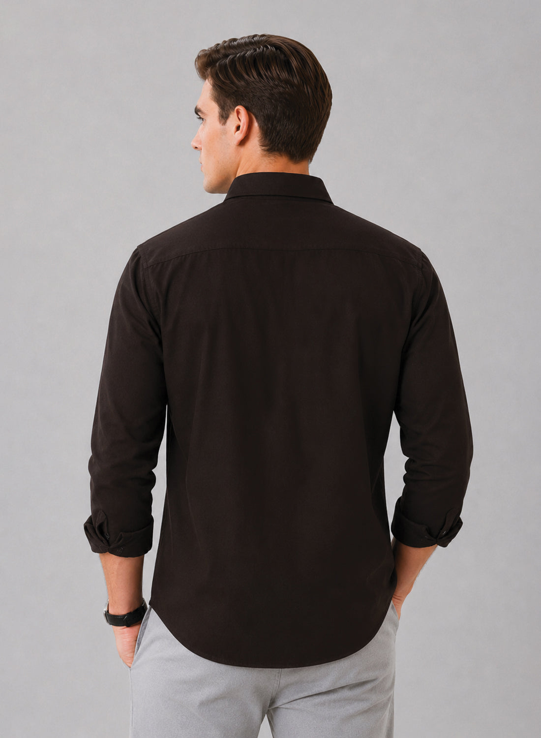 ADRO Premium Oxford Cotton Casual Shirt – Espresso