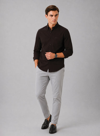 ADRO Premium Oxford Cotton Casual Shirt – Espresso
