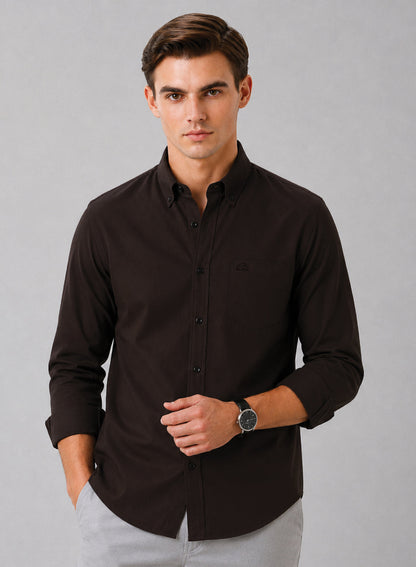 ADRO Premium Oxford Cotton Casual Shirt – Espresso Espresso