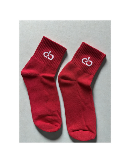 Everyday Terry Ankle Socks / Hot Red
