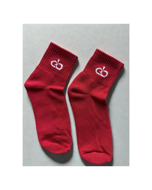 Everyday Terry Ankle Socks / Hot Red