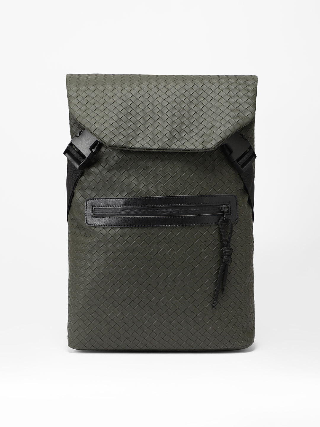 The Basket Weave Backpack - Army Green