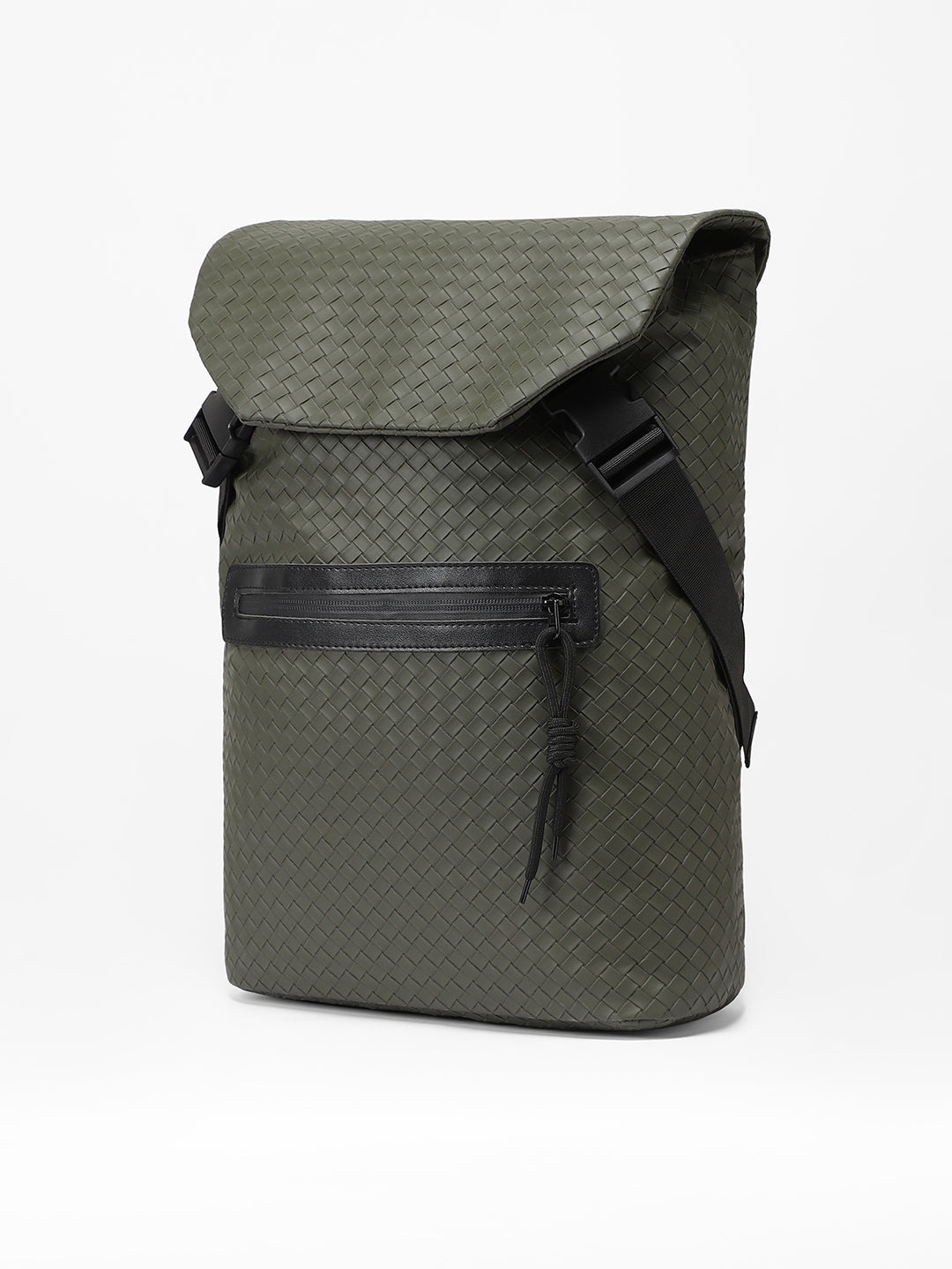 The Basket Weave Backpack - Army Green