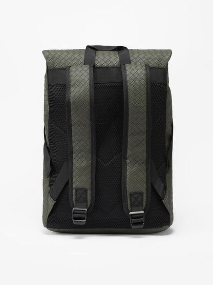 The Basket Weave Backpack - Army Green