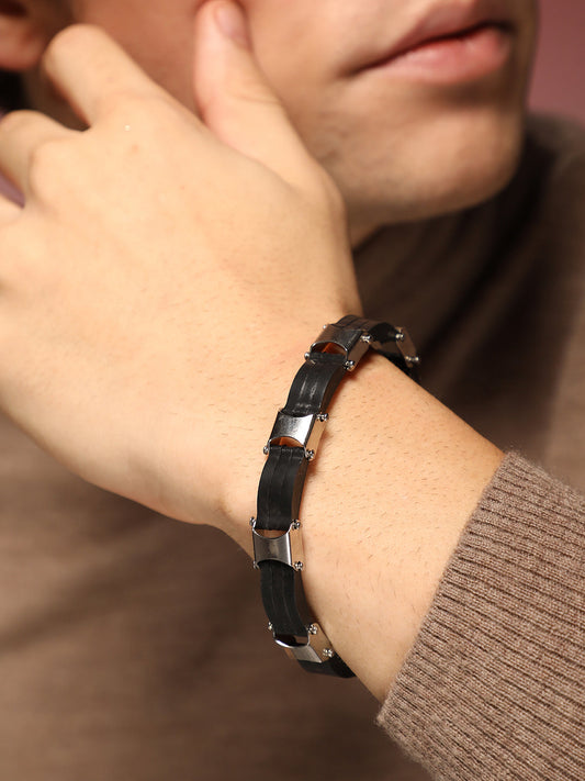 The Overlap Tennis Bracelet - Onyx Black