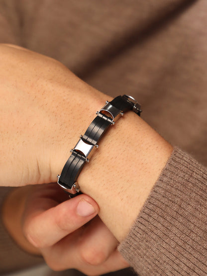 The Overlap Tennis Bracelet - Onyx Black