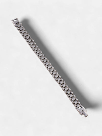 The Small H-Link Tennis Bracelet - Metallic Silver