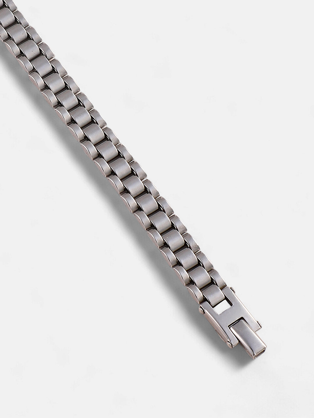 The Small H-Link Tennis Bracelet - Metallic Silver