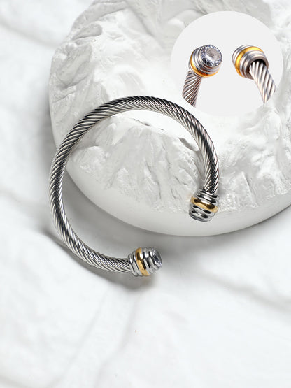 The Ripple Cuff Bracelet - Metallic Silver