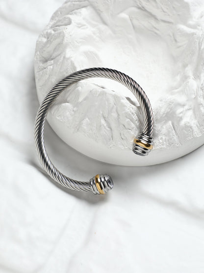 The Ripple Cuff Bracelet - Metallic Silver